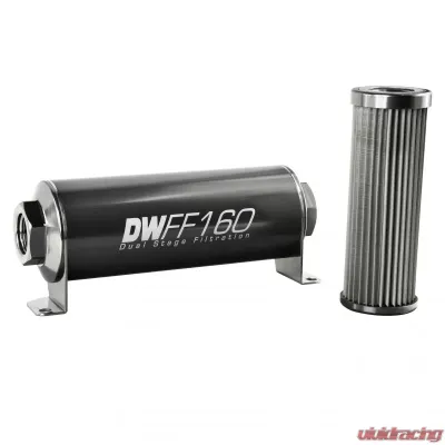 DeatschWerks -10AN Female, 10 micron, 160mm In-line fuel filter kit - 8-03-160-010K