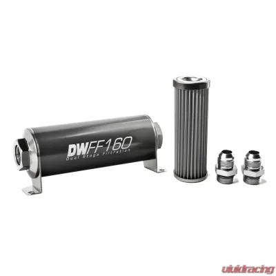 DeatschWerks -10AN, 40 micron, 160mm In-line fuel filter kit - 8-03-160-040K-10