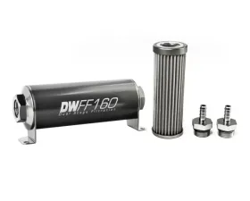 DeatschWerks 5/16 in, 40 micron, 160mm In-line fuel filter kit