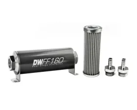 DeatschWerks 3/8 in, 100 micron, 160mm In-line fuel filter kit