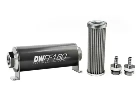 DeatschWerks 5/16 in, 100 micron, 160mm In-line fuel filter kit
