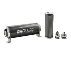 DeatschWerks -6AN, 100 micron, 160mm In-line fuel filter kit