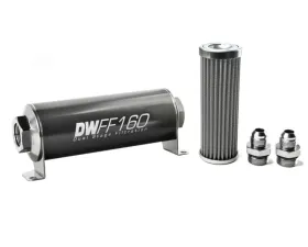 DeatschWerks -8AN, 100 micron, 160mm In-line fuel filter kit