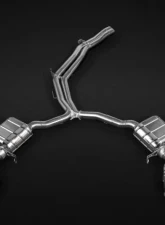 Capristo Exhaust Valved Catback Exhaust System Mid-Pipes ECE E2P Carbon Fiber Tip Red Audi RS4 B9 | RS5 2018-2023                                     - 02AU05203006-R - Image 2