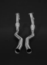 Capristo Exhaust Valved Catback Exhaust System Mid-Pipes ECE E2P Carbon Fiber Tip Red Audi RS4 B9 | RS5 2018-2023                                     - 02AU05203006-R - Image 4