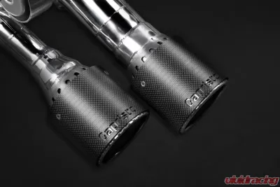 Capristo Exhaust Mid-Pipes Valved Exhaust System CES3 Carbon Fiber Tips Red Audi S8 2010-2021 - 02AU09403001-R