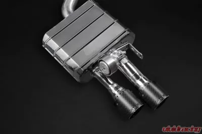 Capristo Exhaust Mid-Pipes Valved Exhaust System CES3 Carbon Fiber Tips Red Audi S8 2010-2021 - 02AU09403001-R