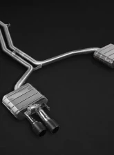 Capristo Exhaust Mid-Pipes Valved Exhaust System CES3 Carbon Fiber Tips Red Audi S8 2010-2021                                     - 02AU09403001-R - Image 3