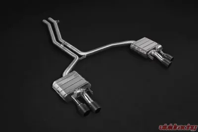 Capristo Exhaust Mid-Pipes Valved Exhaust System CES3 Carbon Fiber Tips Red Audi S8 2010-2021 - 02AU09403001-R