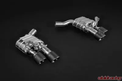 Capristo Exhaust Valved Exhaust System Mid-Pipes Carbon Fiber Tips Black Porsche Panamera 971 Turbo | S 2017-2019 - 02PO04703012-B