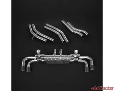Capristo Exhaust Valved Exhaust with Mid-Silencer Race Pipes & Carbon Fiber Tips E2P Black Porsche 536 Cayenne 2.9T | E Hybrid 2019+ - 02PO07703017-B