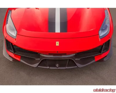 Capristo Exhaust Carbon Fiber Front Spoiler No Side Wings Ferrari 488 Pista 2019-2021 - 03FE08710046LG