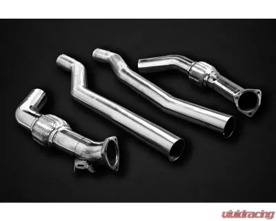 Capristo Exhaust Valved Exhaust Bevelled Carbon Fiber Tips E2P Red Audi RS6 | 7 C8 2019-2025 - 02AU01903028-R