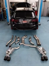 Capristo Exhaust Valved Exhaust Bevelled Carbon Fiber Tips E2P Red Audi RS6 | 7 C8 2019-2025                                     - 02AU01903028-R - Image 9