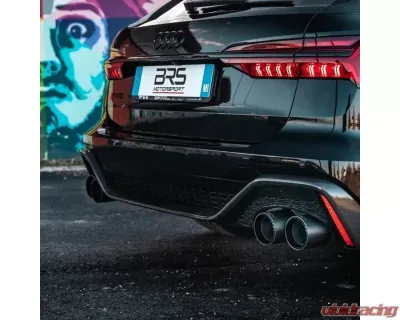 Capristo Exhaust Valved Exhaust Bevelled Carbon Fiber Tips E2P Red Audi RS6 | 7 C8 2019-2025 - 02AU01903028-R