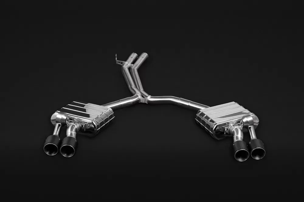 Capristo Exhaust High Performance Exhaust Mid-Silencer Race Pipes Black Audi S4 | S5 B9 F5 2018-2023 - 02AU03103011-B