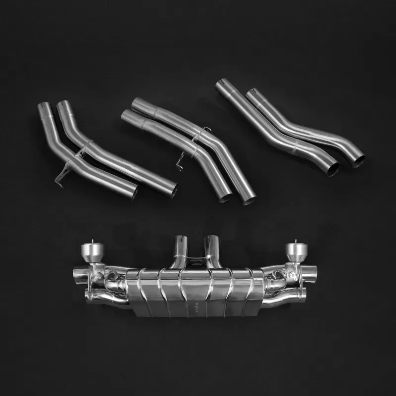 Capristo Valved Exhaust w/Mid-Silencer Race Pipes & E2P Porsche 536 Cayenne Turbo 2019+ - 02PO07703010