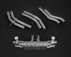 Capristo Valved Exhaust w/Mid-Silencer Race Pipes & E2P Porsche 536 Cayenne Turbo 2019+