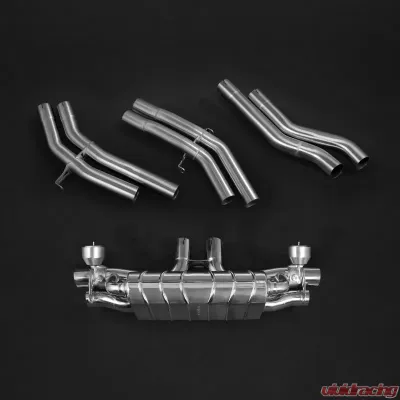 Capristo Valved Exhaust w/Mid-Silencer Race Pipes & E2P Porsche 536 Cayenne Turbo 2019+ - 02PO07703010