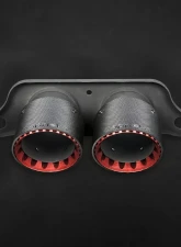 Capristo Exhaust Carbon Fiber Shell Exhaust Tip Porsche 991.2 GT3 | RS with OEM Muffler 2018-2019                                     - 02PO08603010 - Image 4