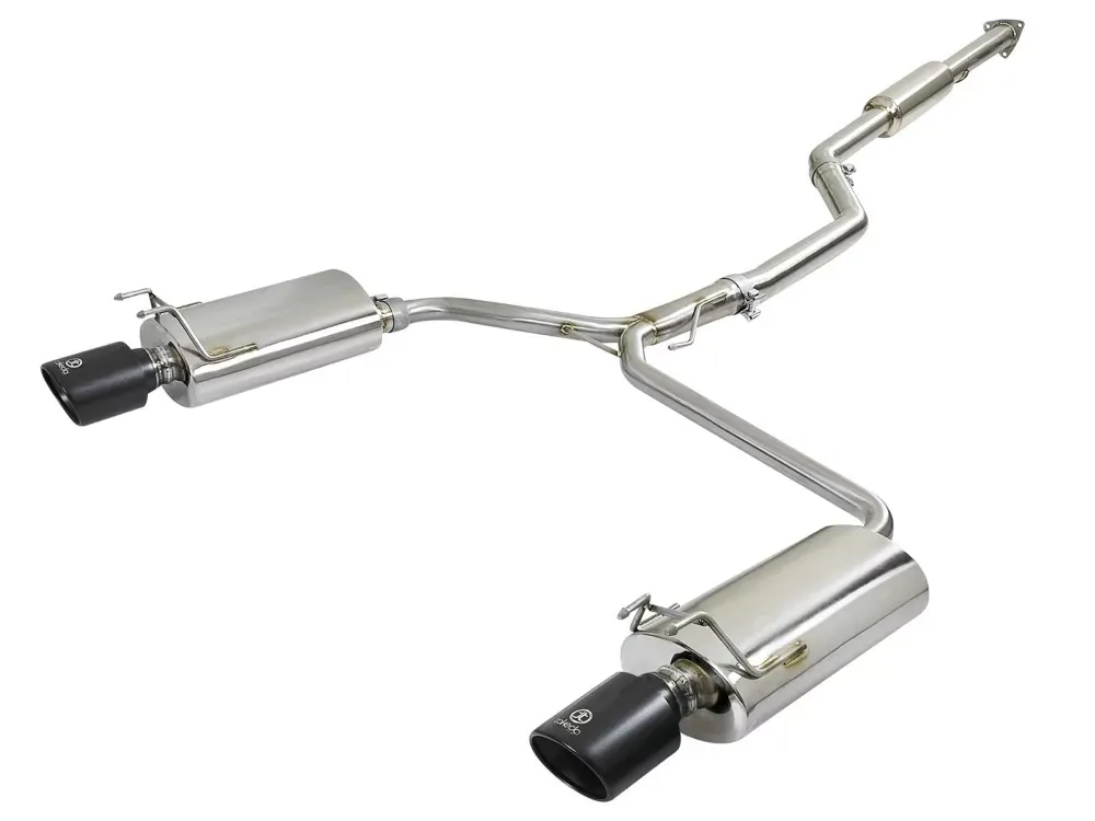 Takeda 2-1/2" to 1-3/4" Stainless Catback Exhaust w/ Black Tips Honda Accord LX/EX/EX-L I4-2.4L 13-17 - 49-36605-B
