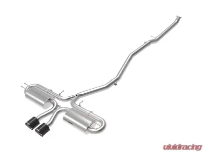 Takeda 3" 304 Stainless Steel Catback Exhaust w/Center Carbon Fiber Tips Honda Civic 2017-2019 - 49-36618-1C