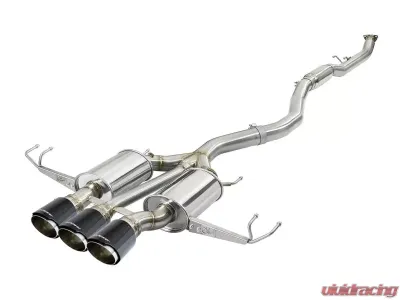 Takeda 3" 304 Stainless Steel Catback Exhaust System w/Carbon Fiber Tips Honda Civic Type-R 2017-2021 - 49-36623-C