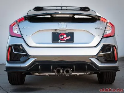 Takeda 3" 304 Stainless Steel Catback Exhaust System w/Carbon Fiber Tips Honda Civic 2017-2020 - 49-36624-C