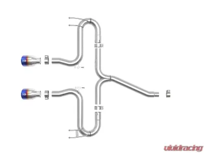 Takeda 2-1/2" 304 Stainless Steel Axle-Back Exhaust System with Blue Flame Tips Honda Civic Sport 17-20 L4-1.5L (t) - 49-36625-L