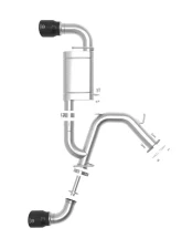 Takeda-ST 3" 304 Stainless Axle-Back Exhaust System w/ Black Tips Hyundai Veloster N L4 2.0L 2019-2021                                     - 49-37009-B - Image 4