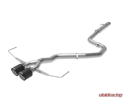 Takeda 3" - 2-1/2" 304 Stainless Catback Exhaust System w/ Carbon Fiber Tips Hyundai Veloster L4 1.6L 2019-2021 - 49-37011-C
