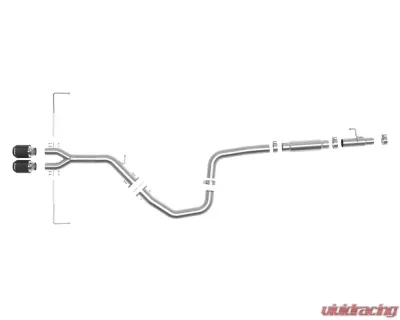 Takeda 3" - 2-1/2" 304 Stainless Catback Exhaust System w/ Carbon Fiber Tips Hyundai Veloster L4 1.6L 2019-2021 - 49-37011-C