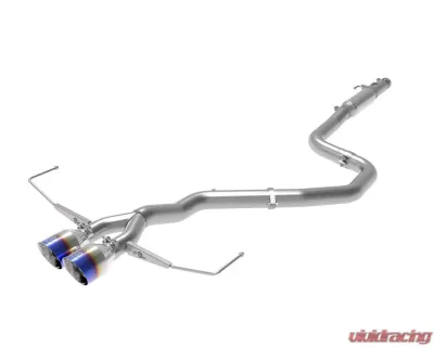 Takeda 3" - 2-1/2" 304 Stainless Catback Exhaust System w/ Blue Flame Tips Hyundai Veloster L4 1.6L 2019-2021 - 49-37011-L