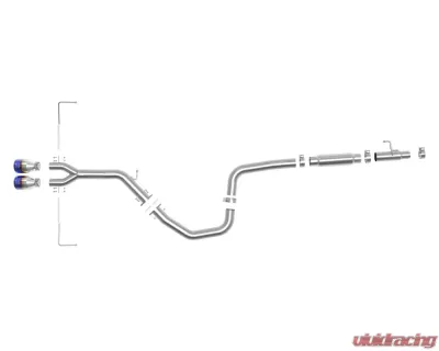 Takeda 3" - 2-1/2" 304 Stainless Catback Exhaust System w/ Blue Flame Tips Hyundai Veloster L4 1.6L 2019-2021 - 49-37011-L