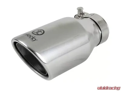 Takeda Universal Clamp-on Exhaust Tip Polished 2-1/2 IN Inlet x 4 IN Outlet x 8 IN L - 49T25404-P08