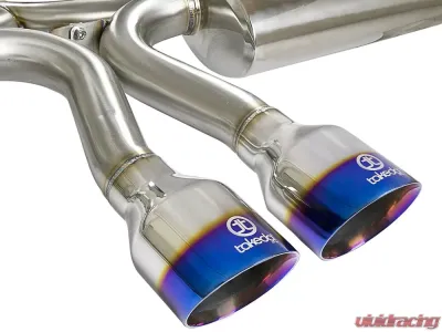 Takeda 3" - 2-1/2" 304 Stainless Catback Exhaust System w/ Blue Flame Tips Honda Civic Si Coupe L4 1.5L 2017-2020 - 49-36618-L