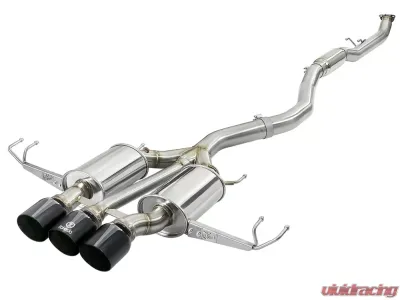 Takeda 3" 304 Stainless Catback Exhaust System w/ Tri-Black Tips Honda Civic Type R L4 2.0L 2017-2021 - 49-36623-B