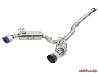 Takeda 3" - 2-1/2" 304 Stainless Catback Exhaust System w/ Blue Flame Tips Mitsubishi Lancer Evolution X 2008-2015 - 49-36701-L