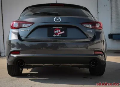 Takeda 2-1/2" 304 Stainless Catback Exhaust System w/ Black Tips Mazda 3 L4 2.0L | 2.5L 2014-2018 - 49-37015-B