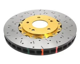 DBA Front Drilled & Slotted 5000 Series 2 Piece Rotor Assembled Gold Hat Chevrolet Camaro V8 SS 2010+