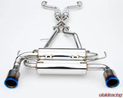 Invidia Gemini Rolled Titanium Burnt Tips Catback Exhaust Infiniti Q50 RWD 2014-2015 - HS14IQ5GID
