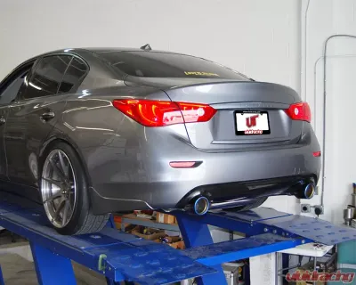 Invidia Gemini Rolled Titanium Burnt Tips Catback Exhaust Infiniti Q50 RWD 2014-2015 - HS14IQ5GID