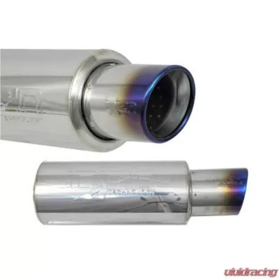 Injen 76MM Universal Muffler w/ Titanium Burnt Tip 3.00" Inlet - SES300TT