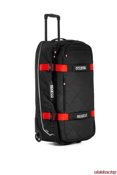 Sparco Black/Red Tour Rolling Duffle Bag - 016437NRRS