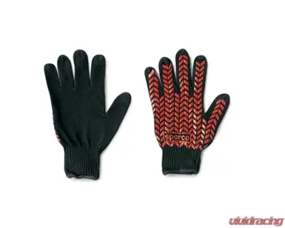 Sparco Black Cotton Pit Crew Gloves - 00207NR