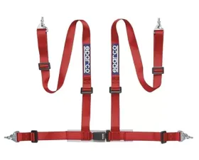 Sparco 2-Inch Tuner 4-Point Snap-In Harness Red