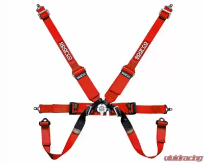 Sparco Competition 6-Point Pull Down Style Harness Red - 04827BMPDRS