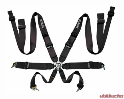 Sparco 8-Point Black Competition Double Shoulder Harness - 04827TWNR