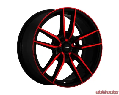 Konig Myth Gloss Black W/ Red Tinted Clearcoat Wheel 16x7.5 5x114.3 43 - MY7651443R