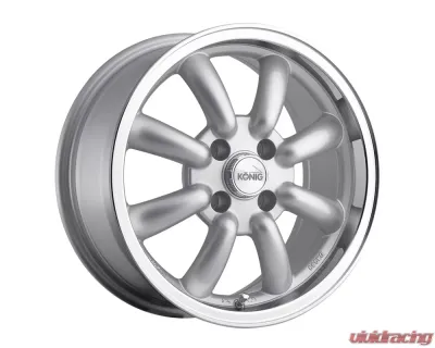 Konig Rewind Silver w/Machined Lip Wheel 16x7 4x114.3 0 - RW7611400S